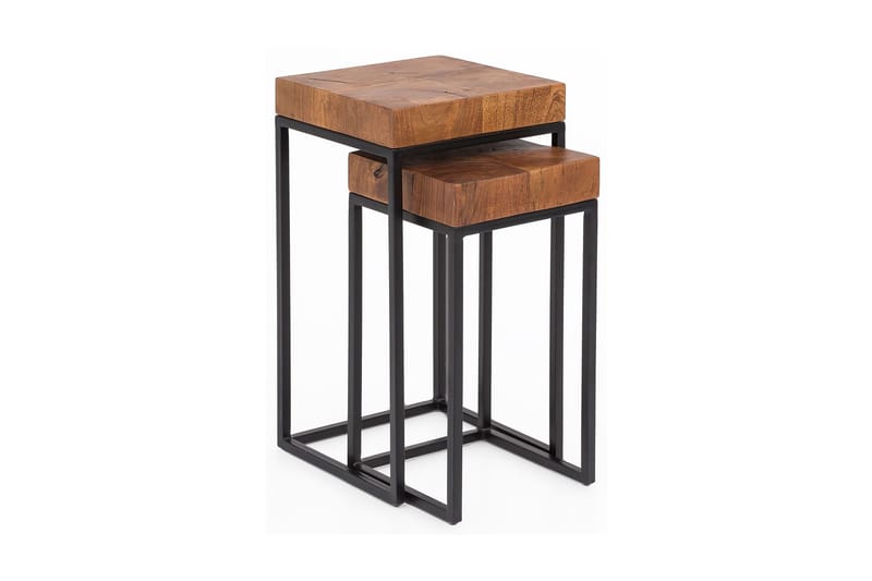 Hoysradt Settbord 30 cm 2 Bord, Massivt Tre/Brun/Svart