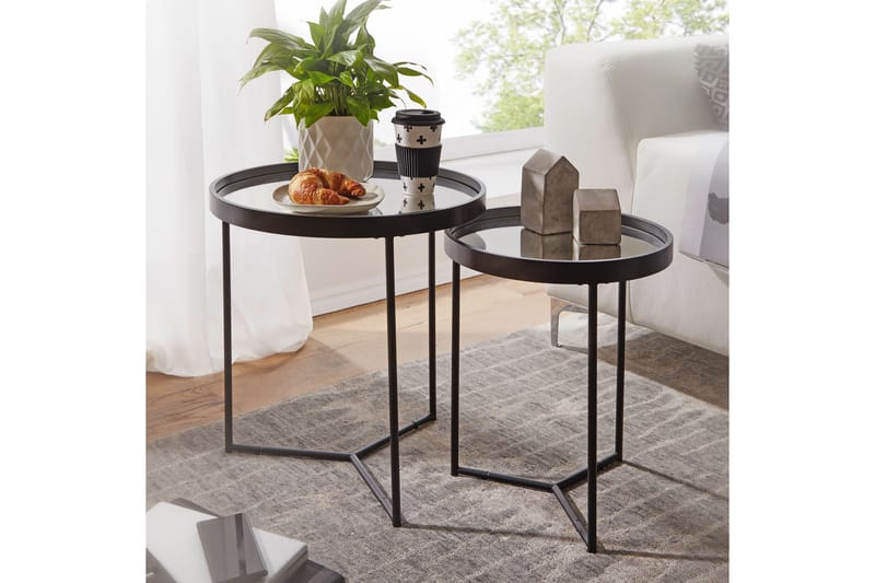 Hueske settbord 46 cm - Svart - Møbler - Bord - Sofabord