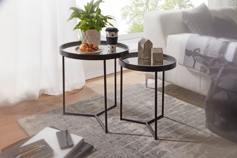 Hueske settbord 46 cm - Svart - Møbler - Bord - Sofabord