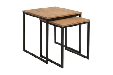 Illaso Settbord 41 cm 2 Bord - Eikfarge/Svart - Møbler - Bord - Sofabord