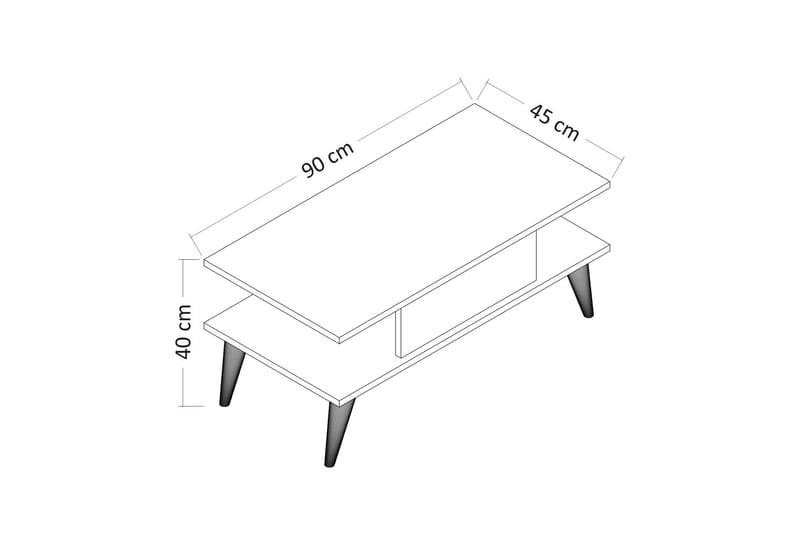 Irbene Sofabord 90x40x90 cm - Svart/Hvit - Møbler - Bord - Sofabord