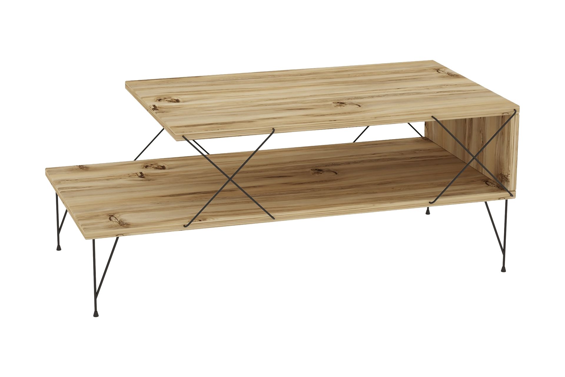 Jaennis Sofabord 100 cm - Natur/Svart