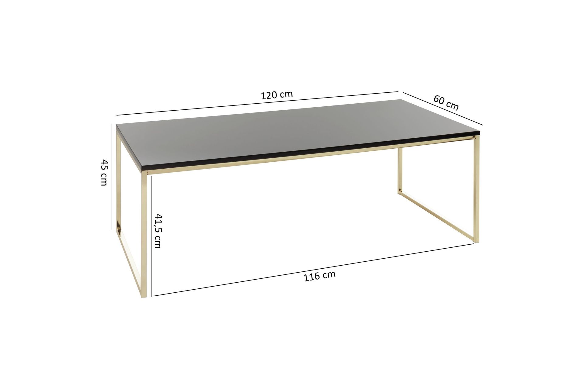 Jaise Sofabord 120 cm - Svart/Gull - Møbler - Bord - Sofabord
