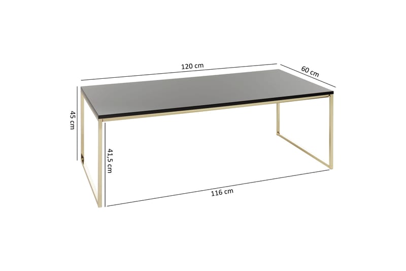 Jaise Sofabord 120 cm - Svart/Gull - Møbler - Bord - Sofabord