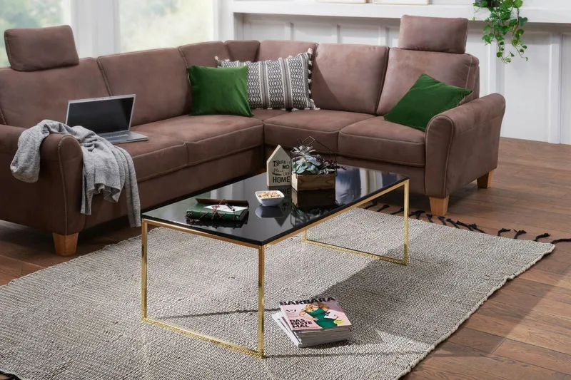 Jaise Sofabord 120 cm - Svart/Gull - Møbler - Bord - Sofabord