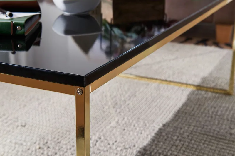 Jaise Sofabord 120 cm - Svart/Gull - Møbler - Bord - Sofabord