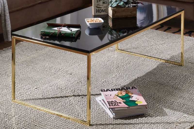 Jaise Sofabord 120 cm - Svart/Gull - Møbler - Bord - Sofabord