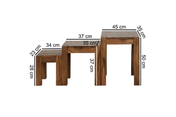 Jaisen Satsbord 45 cm 3 Bord - Massivt Tre - Møbler - Bord - Sofabord