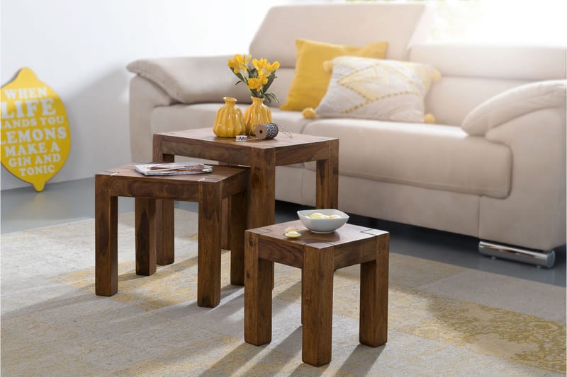 Jaisen Settbord 45 cm 3 Bord - Massivt Tre - Møbler - Bord - Sofabord