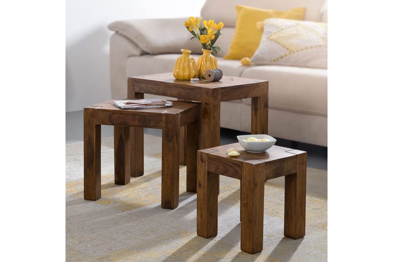Jaisen Settbord 45 cm 3 Bord - Massivt Tre - Møbler - Bord - Sofabord