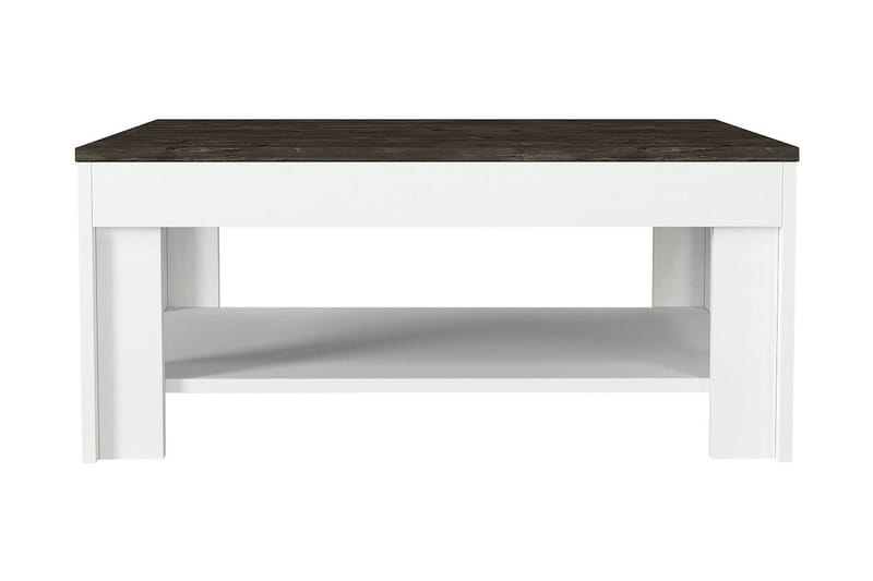 Jessila Sofabord 90 cm - Hvit / Mørkebrun - Sofabord