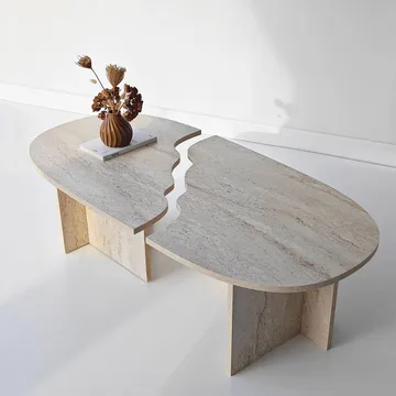 Jorvis sofabord 120 cm ovalt - Travertin - Møbler - Bord - Sofabord