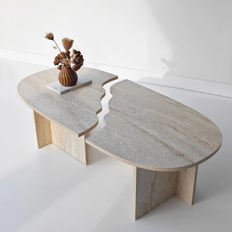Jorvis sofabord 120 cm ovalt - Travertin - Møbler - Bord - Sofabord