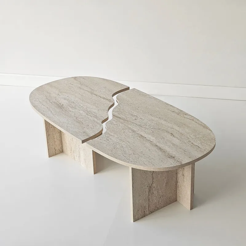 Jorvis sofabord 120 cm ovalt - Travertin - Møbler - Bord - Sofabord