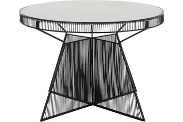 Juntolo 77x77 cm Rundt Sofabord i Marmor med Understell i Metall - Hvit - Møbler - Bord - Sofabord