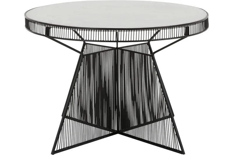 Juntolo 77x77 cm Rundt Sofabord i Marmor med Understell i Metall - Hvit - Møbler - Bord - Sofabord