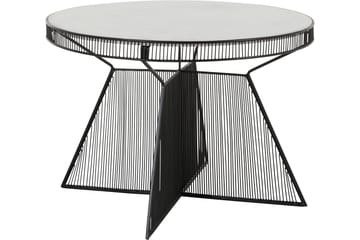 Juntolo 77x77 cm Rundt Sofabord i Marmor med Understell i Metall - Hvit - Møbler - Bord - Sofabord