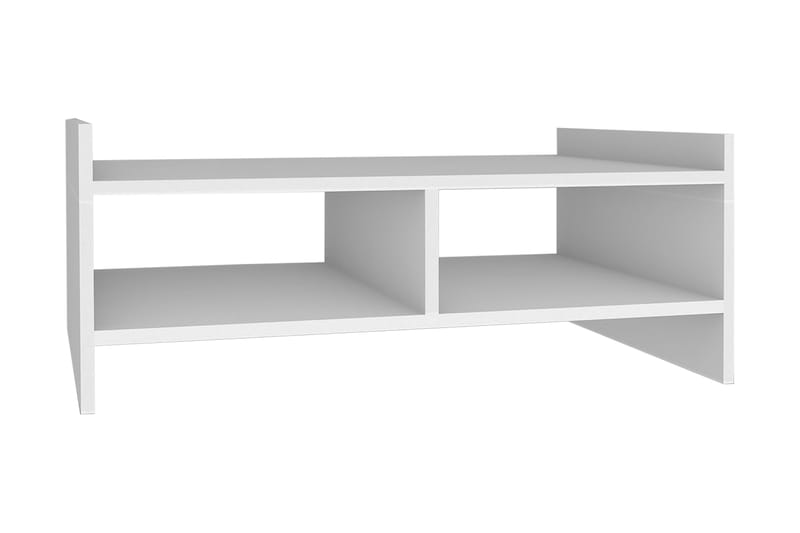 Jysaiah Sofabord 90 cm med Oppbevaringshyller - Hvit - Møbler - Bord - Sofabord