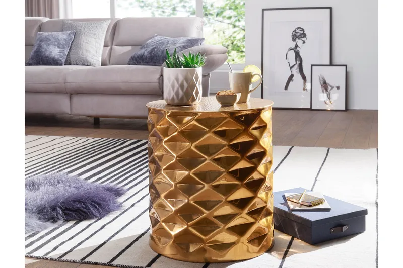 Kaegi Sofabord 44 cm Rundt, Gull