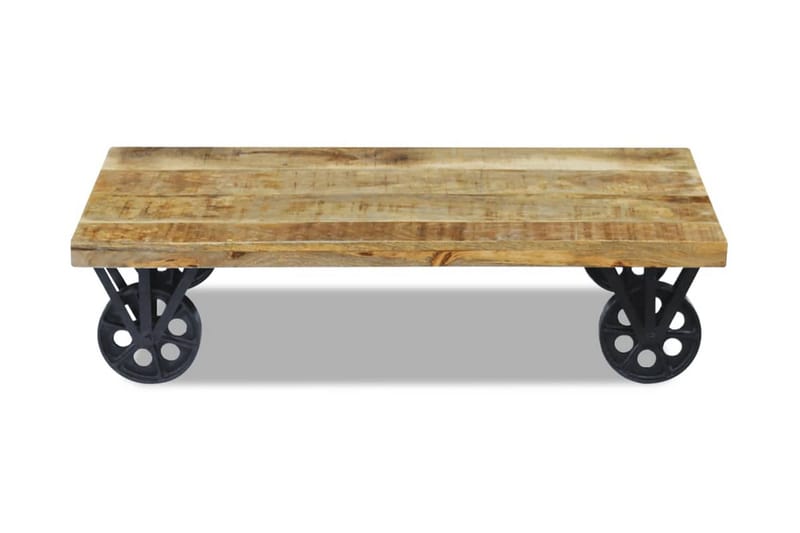 Kaffebord Brunt Solid Mango Tre 120x60x30 cm - Mangotre/Svart - Møbler - Bord - Sofabord