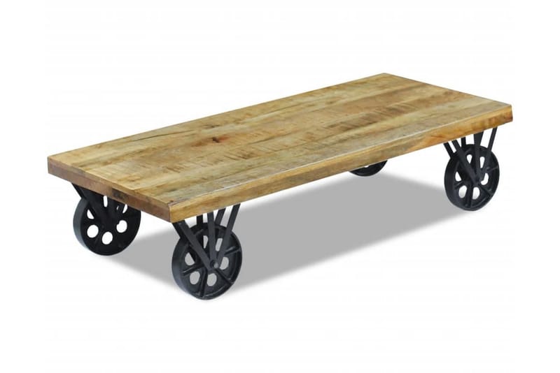 Kaffebord Brunt Solid Mango Tre 120x60x30 cm - Mangotre/Svart - Møbler - Bord - Sofabord