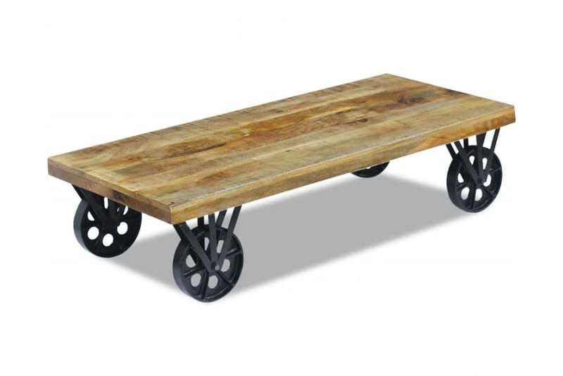 Kaffebord Brunt Solid Mango Tre 120x60x30 cm - Mangotre/Svart - Møbler - Bord - Sofabord