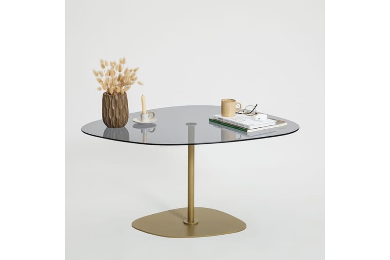 Karamea Sofabord 85 cm - Grå/Gull - Møbler - Bord - Sofabord