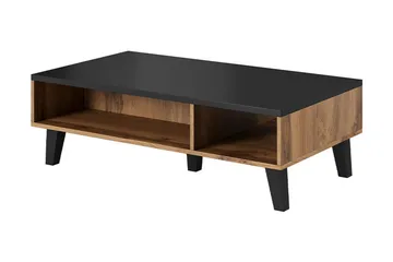Kardos Sofabord 110 cm med Oppbevaringshyller - Natur/Svart - Møbler - Bord - Sofabord