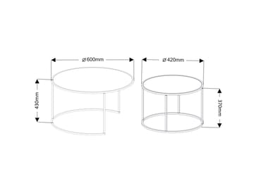 Kashiwa 60 cm Rundt Sofabord i Glass med Glass og Metall - Røykgrå - Møbler - Bord - Sofabord