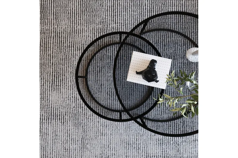 Kashiwa 60 cm Rundt Sofabord i Glass med Glass og Metall - Røykgrå - Møbler - Bord - Sofabord