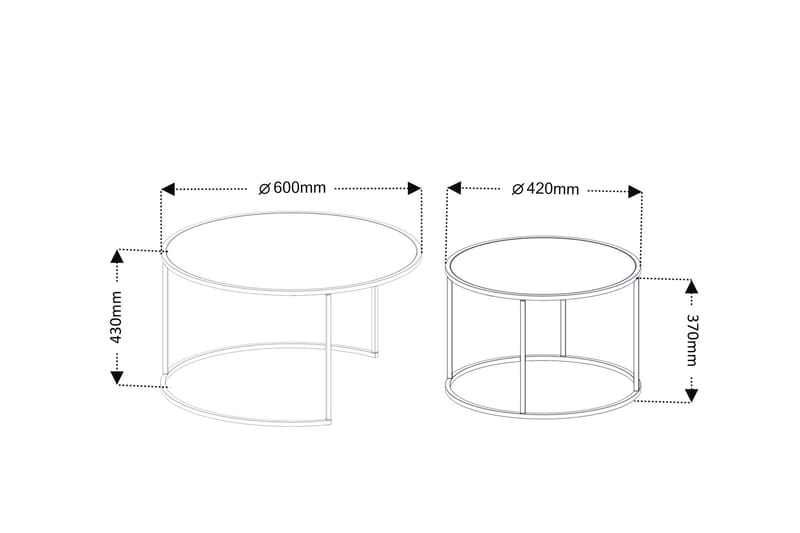 Kashiwa Sofabord 60 cm - Svart - Sofabord