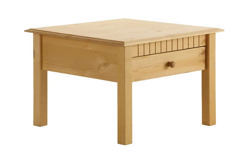 Kersey 60 cm Kvadratisk Sofabord med Skuffer i Furu, Brun