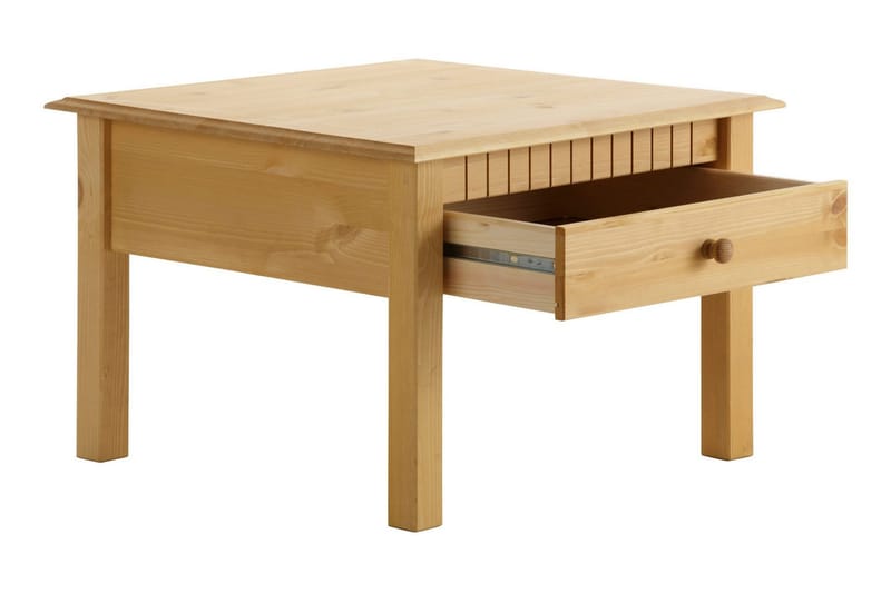 Kersey 60 cm Kvadratisk Sofabord med Skuffer i Furu - Brun - Møbler - Bord - Sofabord
