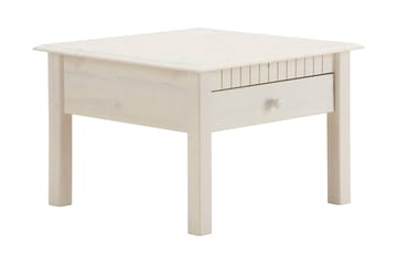 Kersey 60 cm Kvadratisk Sofabord med Skuffer i Furu - Hvit - Møbler - Bord - Sofabord