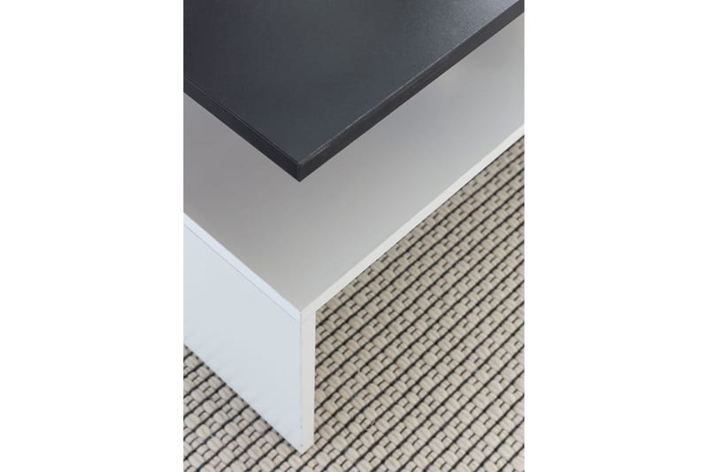 Ketchum Sofabord 90 cm med Oppbevaringshylle - Svart/Hvit - Møbler - Bord - Sofabord