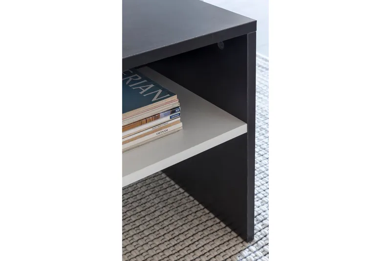 Ketchum Sofabord 90 cm med Oppbevaringshylle - Svart/Hvit - Møbler - Bord - Sofabord