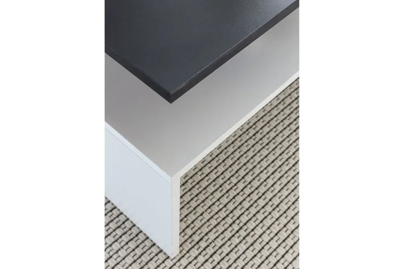 Ketchum Sofabord 90 cm med Oppbevaringshylle - Svart/Hvit - Møbler - Bord - Sofabord