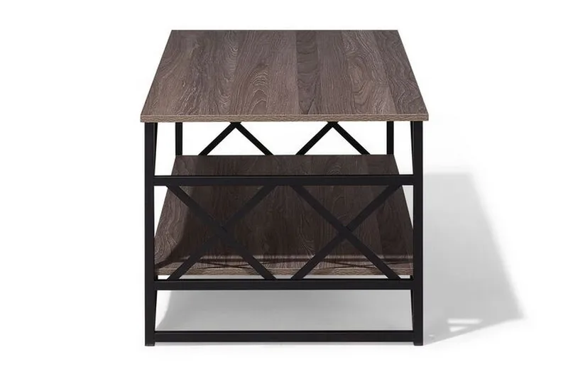 Kindertofte Sofabord 120 cm med Oppbevaringshylle - Brungrå - Møbler - Bord - Sofabord