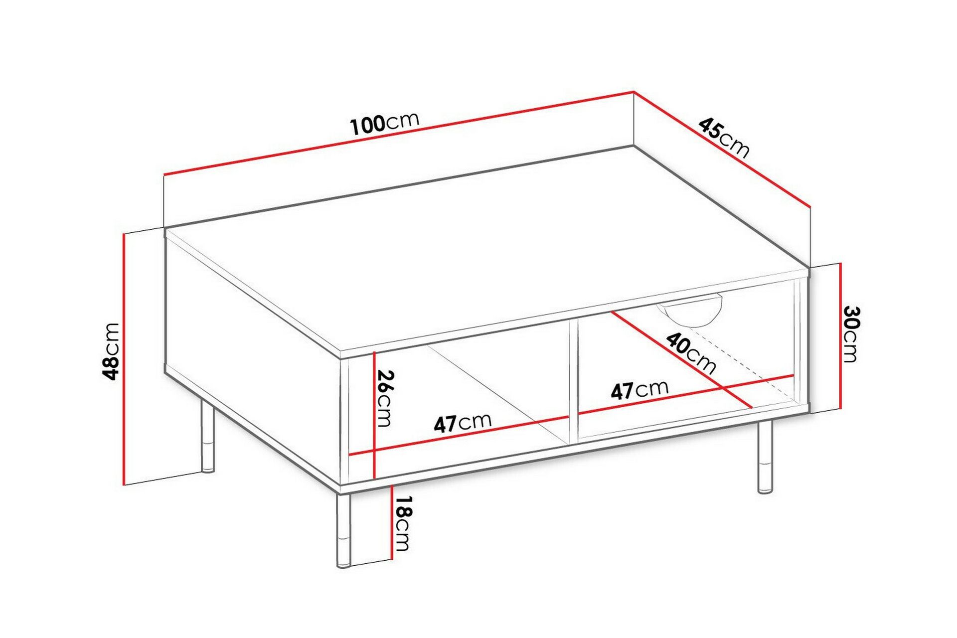 Kintore Sofabord 45 cm - Svart - Møbler - Bord - Sofabord