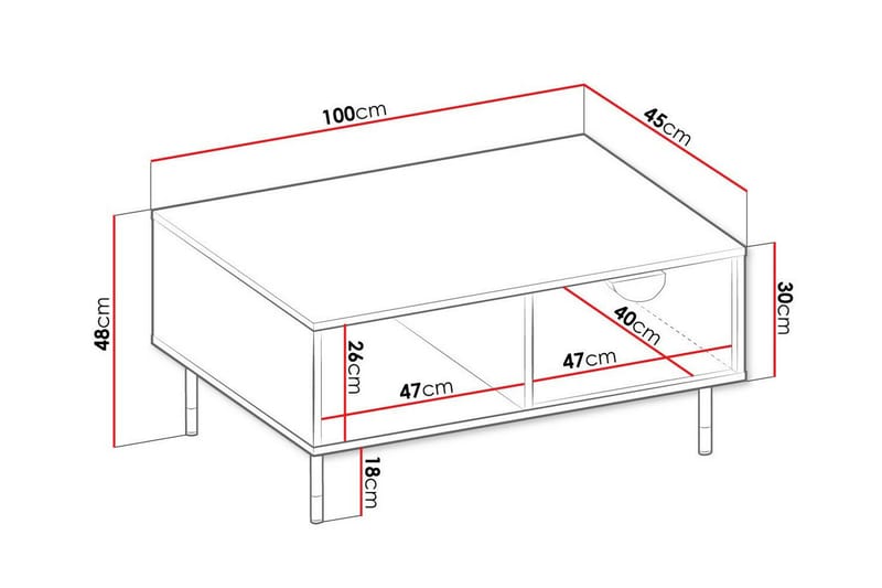 Kintore Sofabord 45 cm - Svart - Møbler - Bord - Sofabord