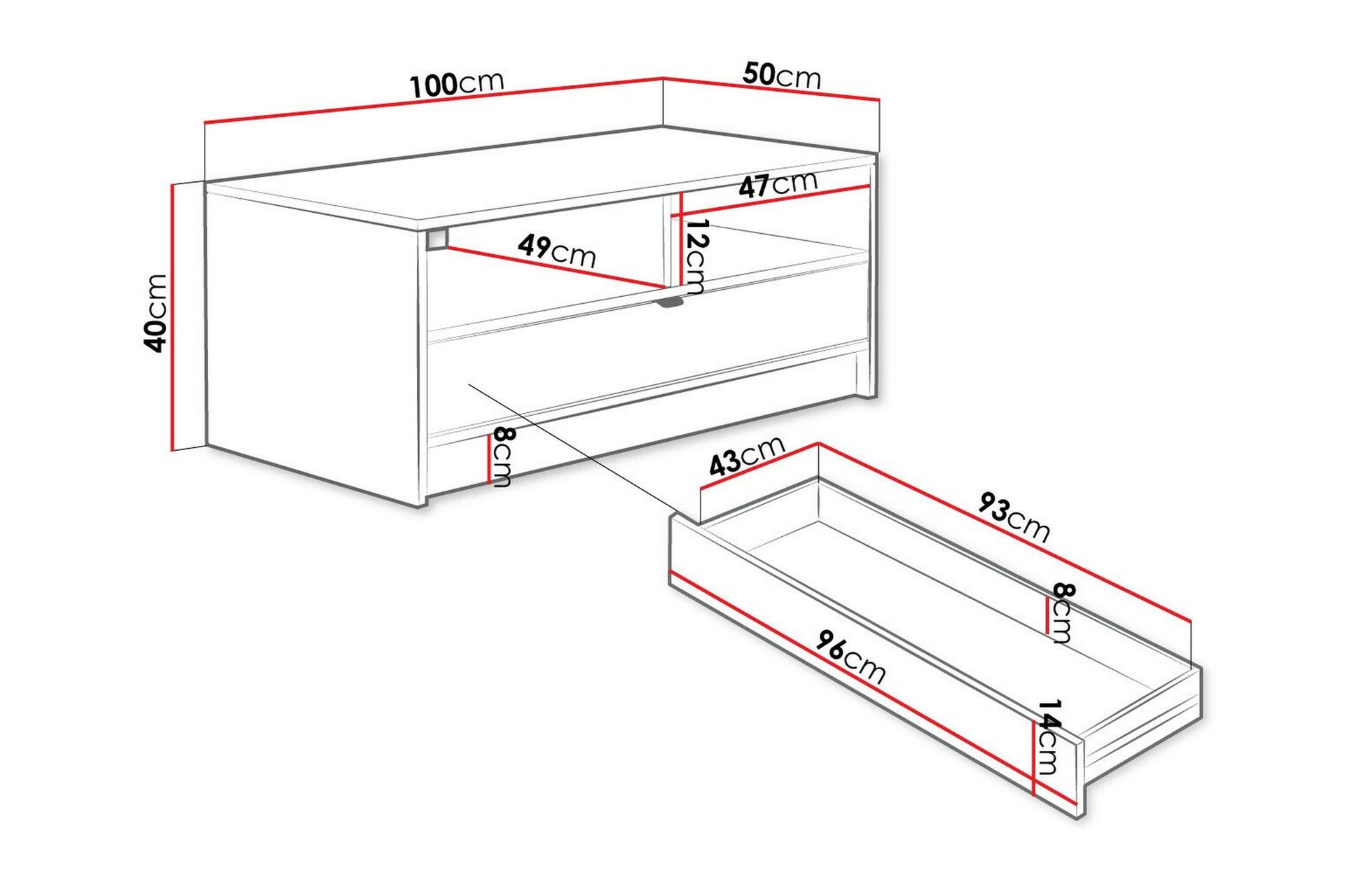 Kintore Sofabord 50 cm - Svart - Møbler - Bord - Sofabord