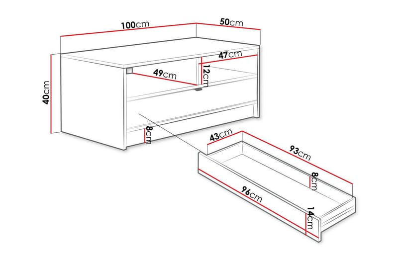 Kintore Sofabord 50 cm - Svart - Møbler - Bord - Sofabord