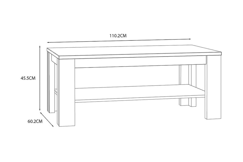 Konitsa Sofabord 110 cm - Brun/Svart - Møbler - Bord - Sofabord