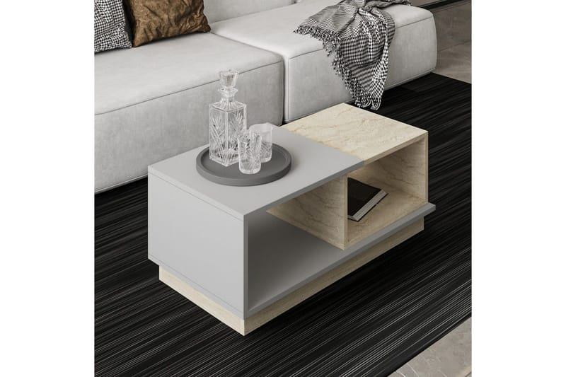 Sofabord Konsept Travertin / Grå - Travertin / Grå - Møbler - Bord - Sofabord