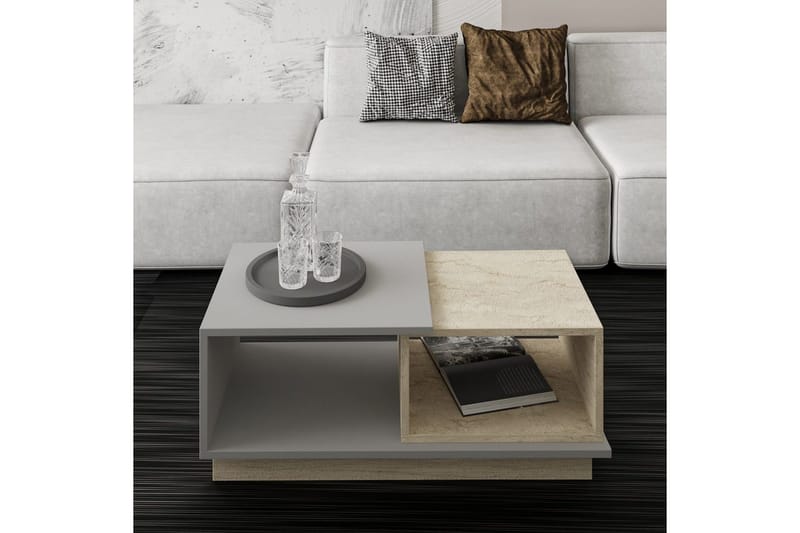 Sofabord Konsept Travertin / Grå - Travertin / Grå - Møbler - Bord - Sofabord