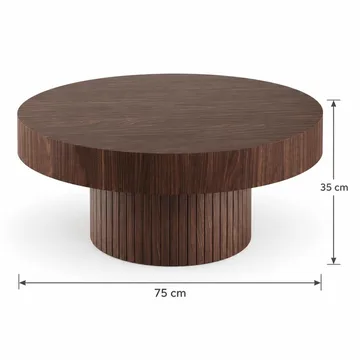 Kopparbo rundt sofabord 75 cm i valnøtt - Valnøtt - Møbler - Bord - Sofabord