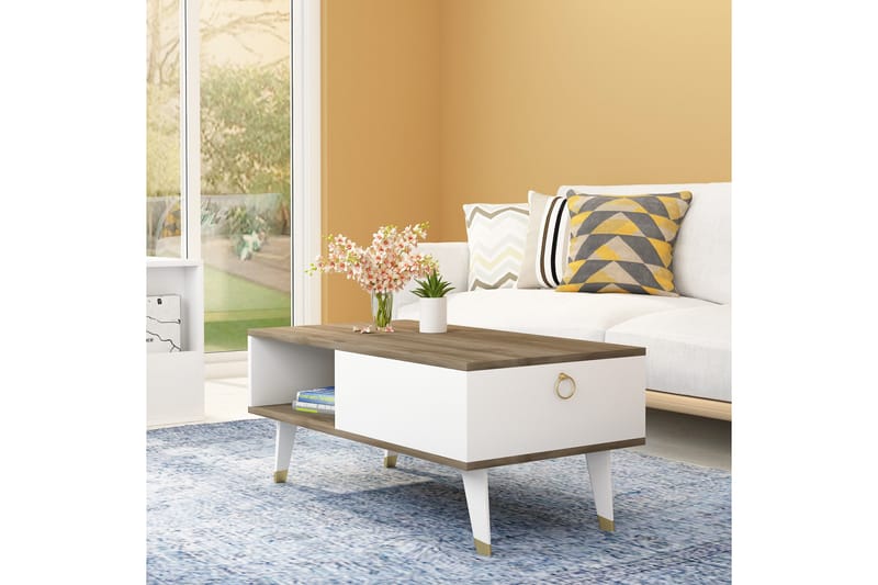 Koruco Sofabord 90x42,4x90 cm - Brun - Møbler - Bord - Sofabord