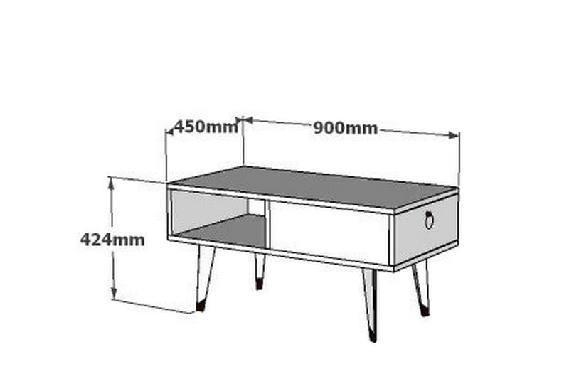 Koruco Sofabord 90x42,4x90 cm - Hvit - Møbler - Bord - Sofabord