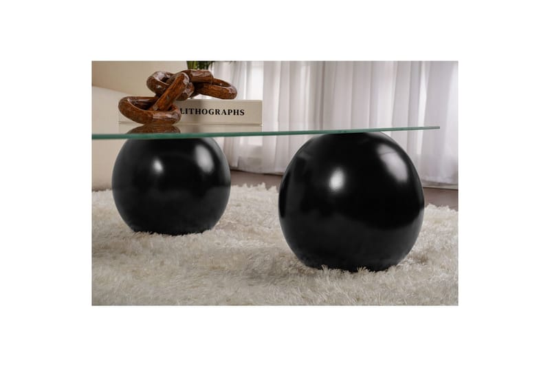 Sofabord Koushik Svart / Transparent - Svart - Møbler - Bord - Sofabord