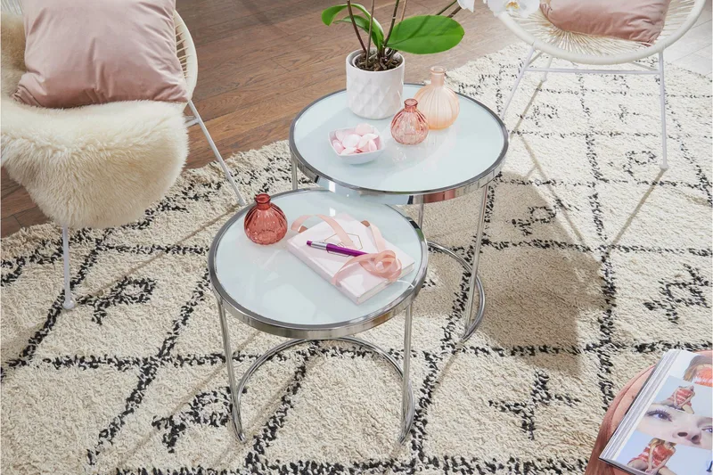 Krecker Settbord 50 cm - Hvit - Møbler - Bord - Sofabord